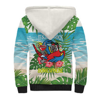 Guyana Christmas Sherpa Hoodie Chilling Macaw It's 5 o'clock Somewhere - Wonder Print Shop