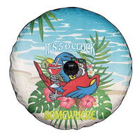 Guyana Christmas Spare Tire Cover Chilling Macaw It's 5 o'clock Somewhere - Wonder Print Shop
