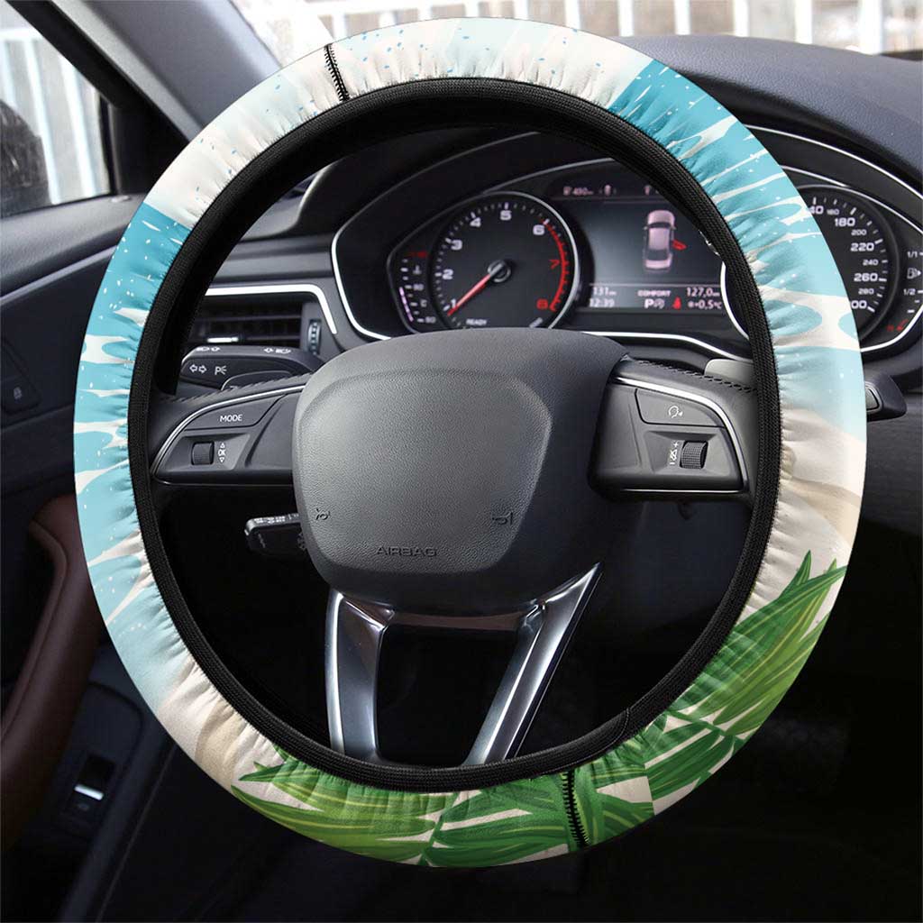 Guyana Christmas Steering Wheel Cover Chilling Macaw It's 5 o'clock Somewhere - Wonder Print Shop