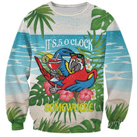Guyana Christmas Sweatshirt Chilling Macaw It's 5 o'clock Somewhere - Wonder Print Shop