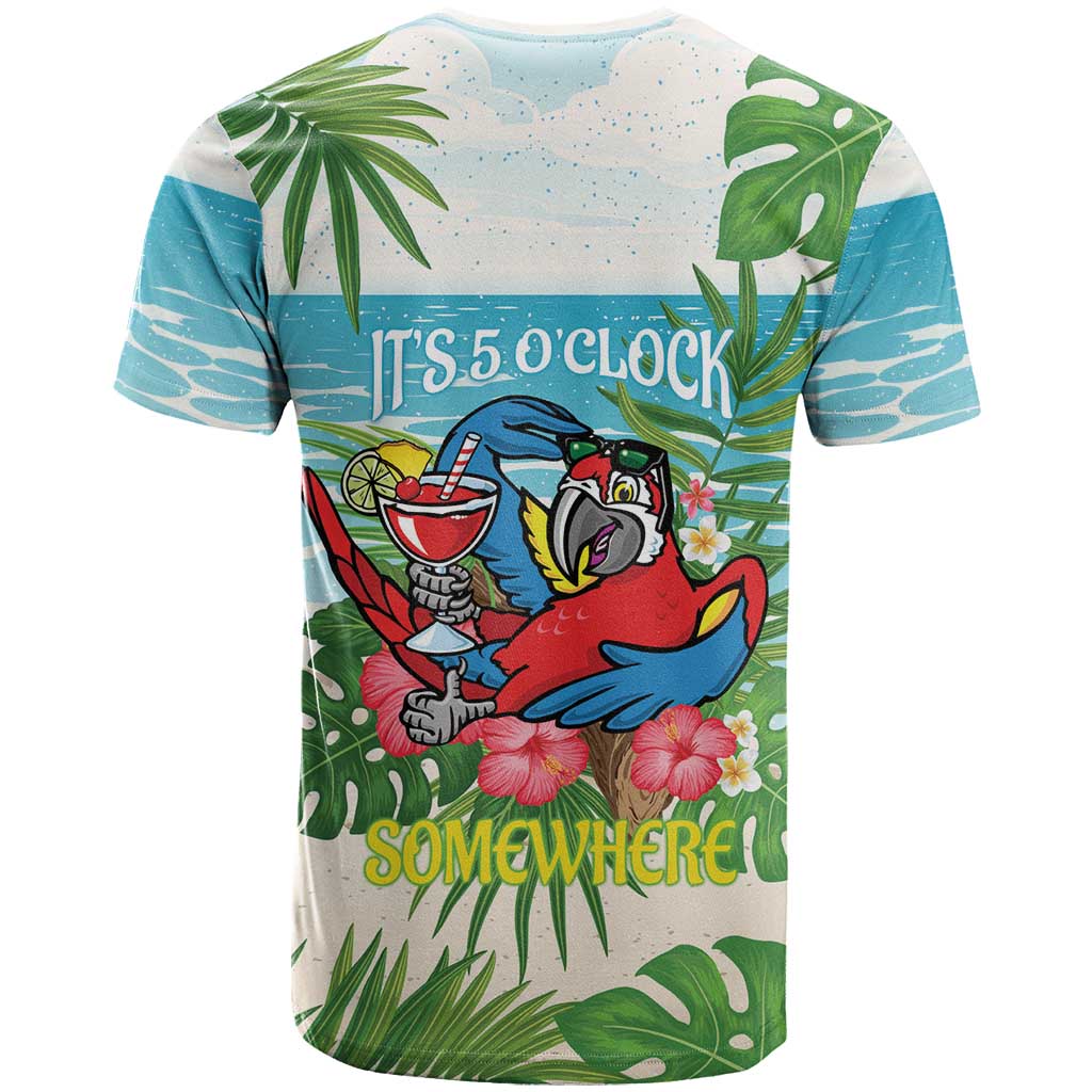 Guyana Christmas T Shirt Chilling Macaw It's 5 o'clock Somewhere - Wonder Print Shop