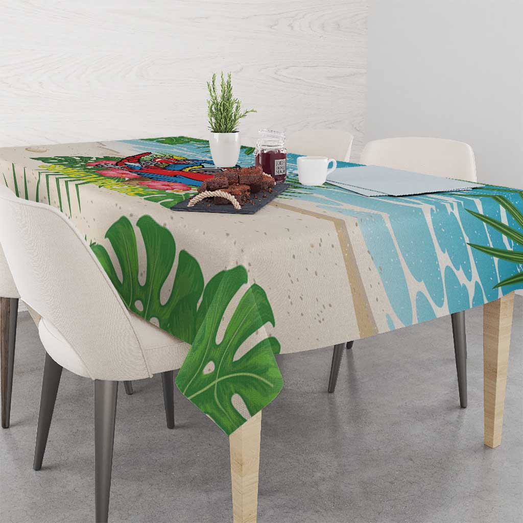 Guyana Christmas Tablecloth Chilling Macaw It's 5 o'clock Somewhere - Wonder Print Shop