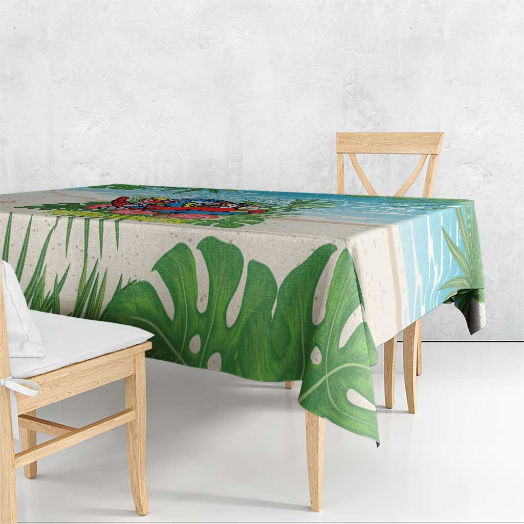 Guyana Christmas Tablecloth Chilling Macaw It's 5 o'clock Somewhere - Wonder Print Shop