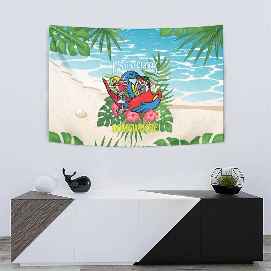 Guyana Christmas Tapestry Chilling Macaw It's 5 o'clock Somewhere - Wonder Print Shop