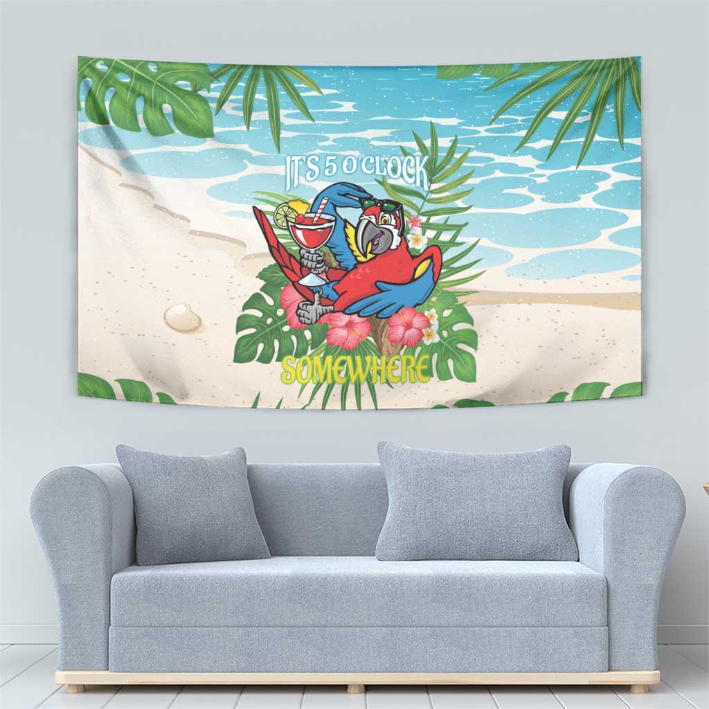 Guyana Christmas Tapestry Chilling Macaw It's 5 o'clock Somewhere - Wonder Print Shop