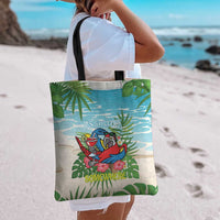Guyana Christmas Tote Bag Chilling Macaw It's 5 o'clock Somewhere - Wonder Print Shop