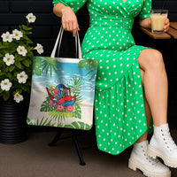 Guyana Christmas Tote Bag Chilling Macaw It's 5 o'clock Somewhere - Wonder Print Shop