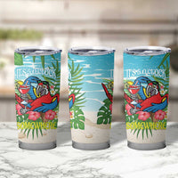 Guyana Christmas Tumbler Cup Chilling Macaw It's 5 o'clock Somewhere - Wonder Print Shop