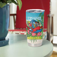 Guyana Christmas Tumbler Cup Chilling Macaw It's 5 o'clock Somewhere - Wonder Print Shop