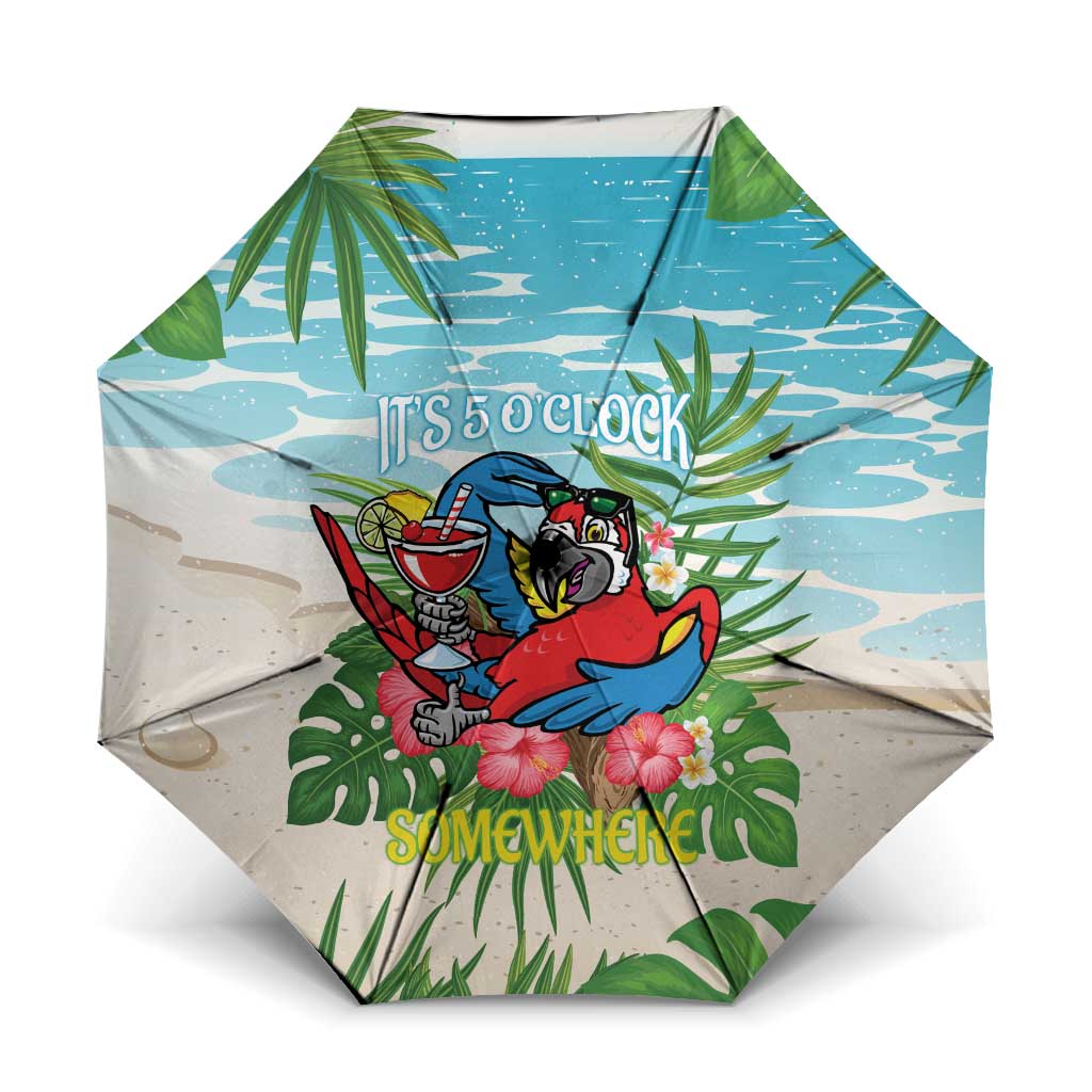 Guyana Christmas Umbrella Chilling Macaw It's 5 o'clock Somewhere - Wonder Print Shop