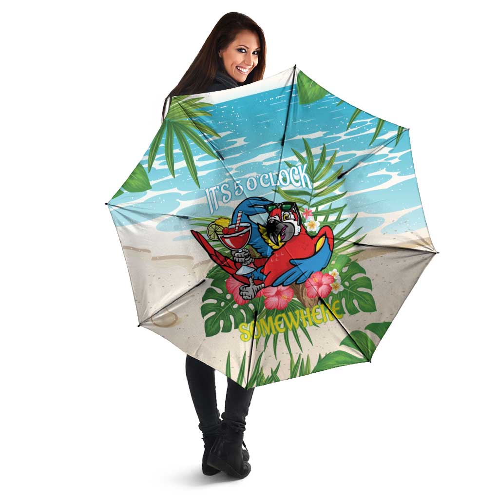 Guyana Christmas Umbrella Chilling Macaw It's 5 o'clock Somewhere - Wonder Print Shop