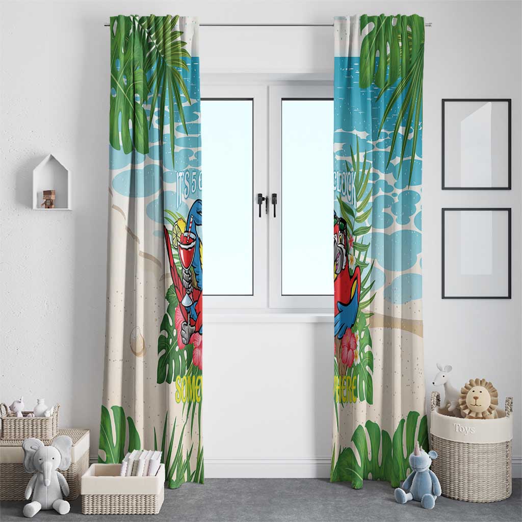 Guyana Christmas Window Curtain Chilling Macaw It's 5 o'clock Somewhere - Wonder Print Shop