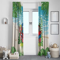 Guyana Christmas Window Curtain Chilling Macaw It's 5 o'clock Somewhere - Wonder Print Shop
