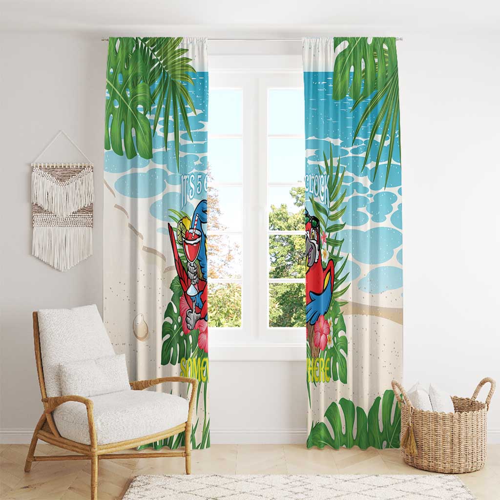 Guyana Christmas Window Curtain Chilling Macaw It's 5 o'clock Somewhere - Wonder Print Shop