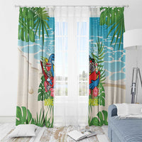 Guyana Christmas Window Curtain Chilling Macaw It's 5 o'clock Somewhere - Wonder Print Shop