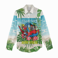 Guyana Christmas Women Casual Shirt Chilling Macaw It's 5 o'clock Somewhere - Wonder Print Shop