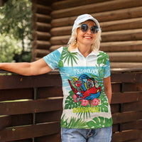 Guyana Christmas Women Polo Shirt Chilling Macaw It's 5 o'clock Somewhere - Wonder Print Shop