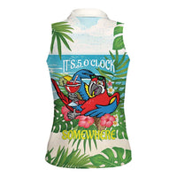 Guyana Christmas Women Sleeveless Polo Shirt Chilling Macaw It's 5 o'clock Somewhere - Wonder Print Shop