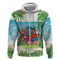 Guyana Christmas Zip Hoodie Chilling Macaw It's 5 o'clock Somewhere - Wonder Print Shop