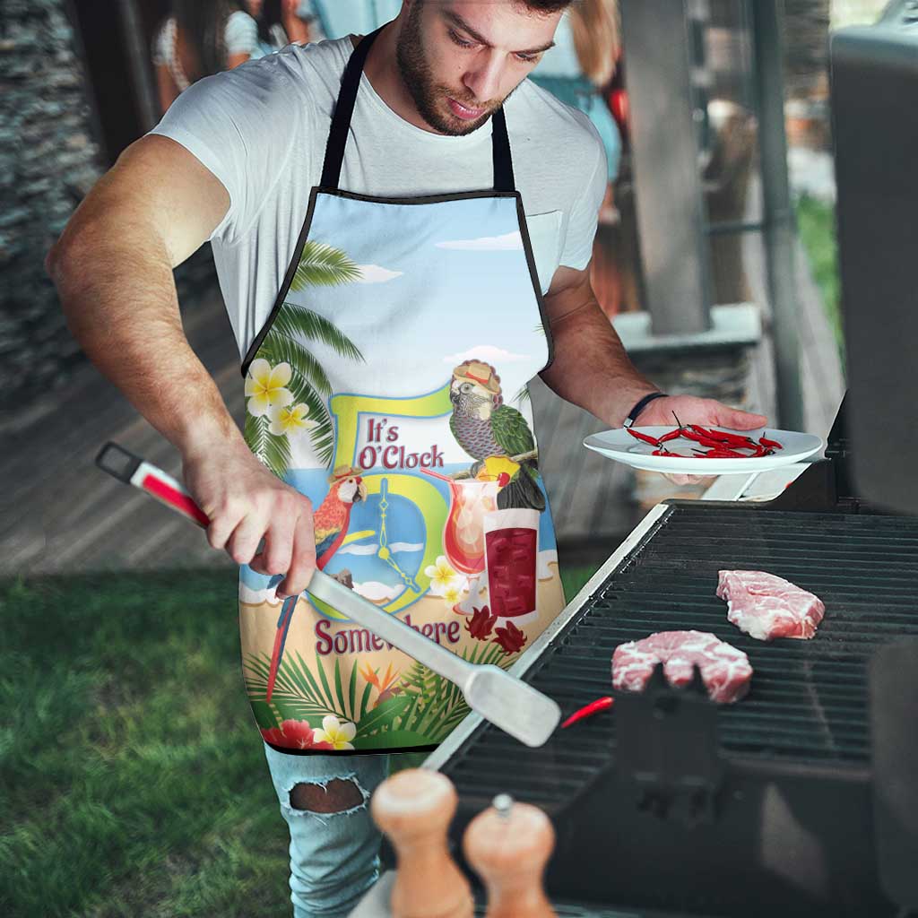 Guyana Christmas Apron Macaw Red-fan Parrot Tropical Vibes - Wonder Print Shop