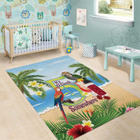 Guyana Christmas Area Rug Macaw Red-fan Parrot Tropical Vibes - Wonder Print Shop