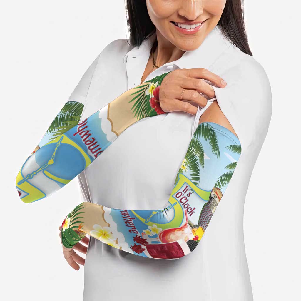 Guyana Christmas Arm Sleeves Macaw Red-fan Parrot Tropical Vibes - Wonder Print Shop