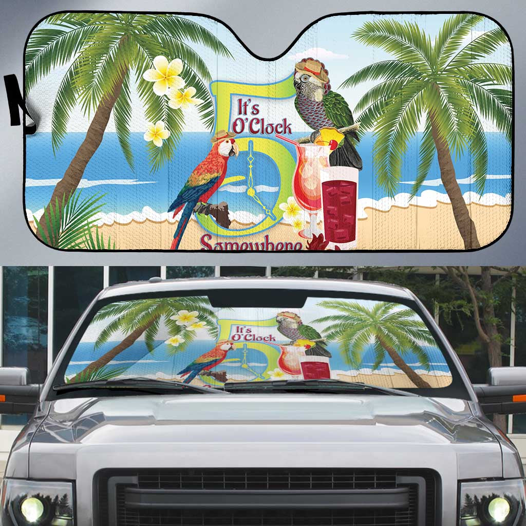Guyana Christmas Auto Sun Shade Macaw Red-fan Parrot Tropical Vibes - Wonder Print Shop