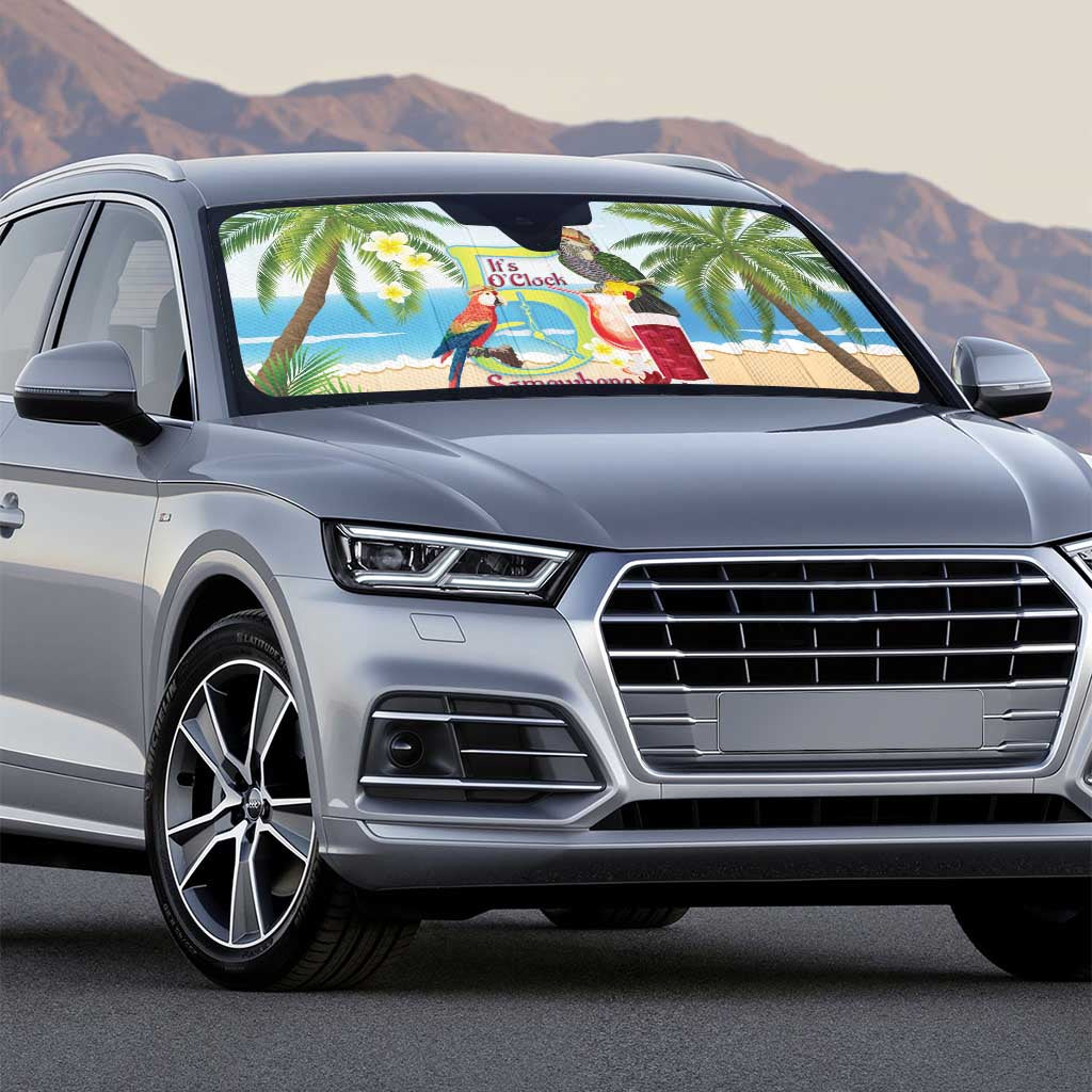 Guyana Christmas Auto Sun Shade Macaw Red-fan Parrot Tropical Vibes - Wonder Print Shop