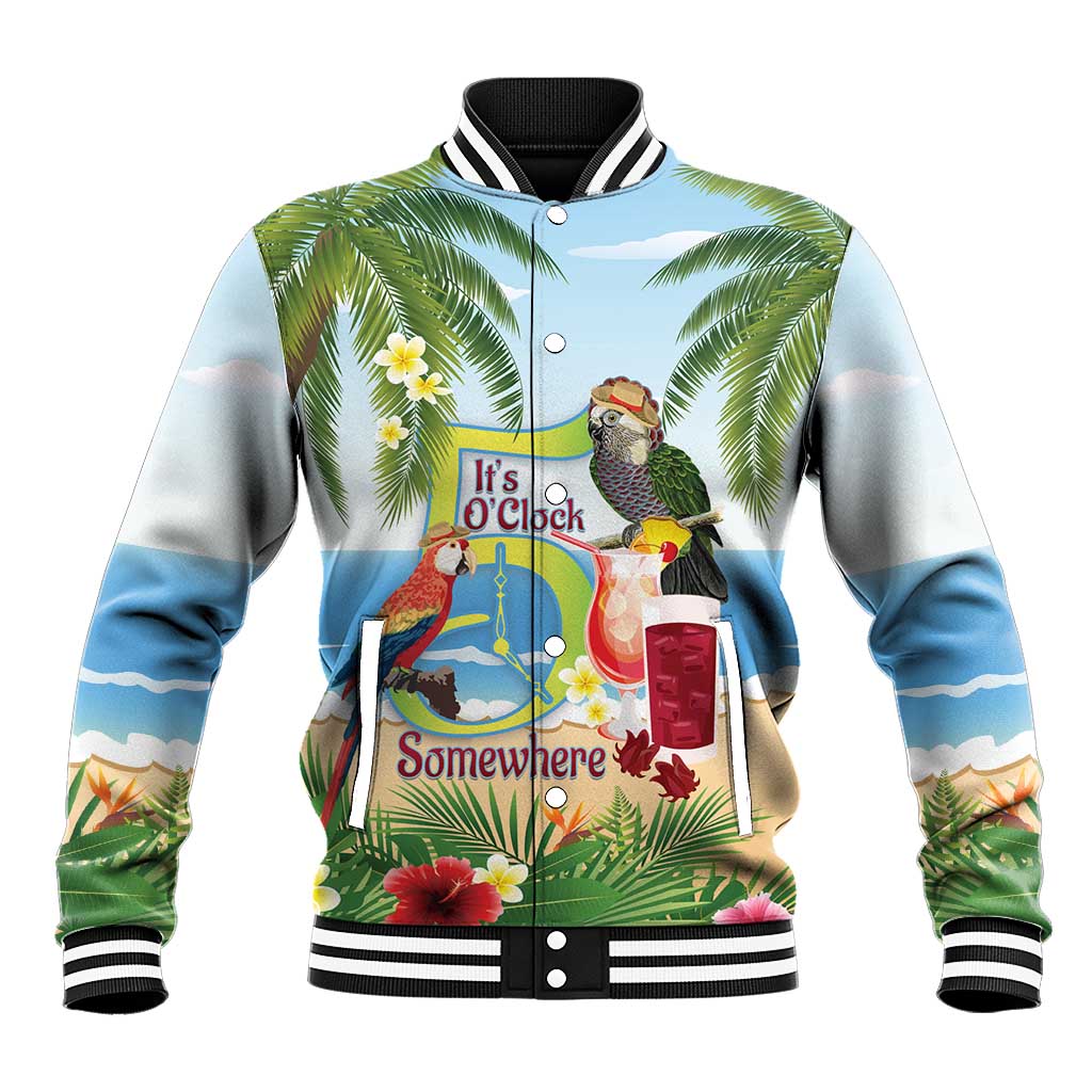 Guyana Christmas Baseball Jacket Macaw Red-fan Parrot Tropical Vibes - Wonder Print Shop