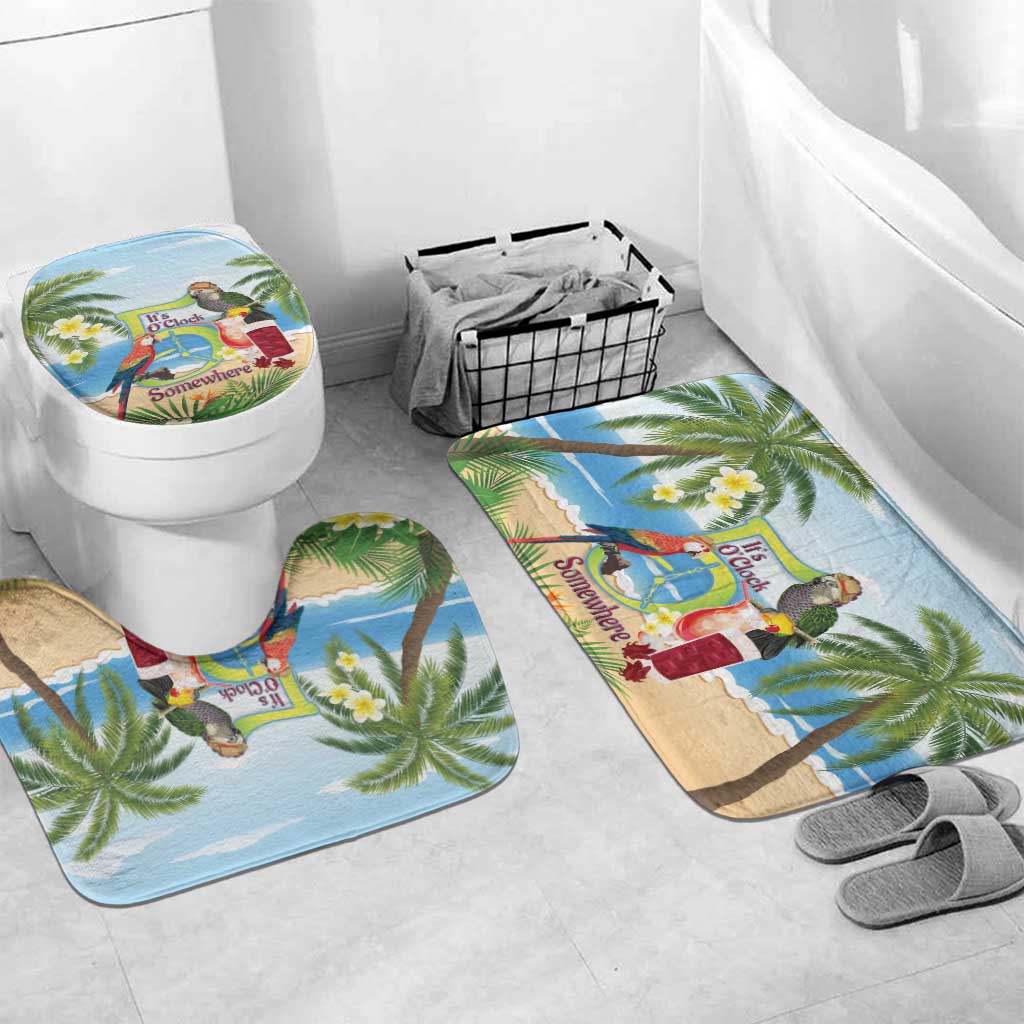 Guyana Christmas Bathroom Set Macaw Red-fan Parrot Tropical Vibes - Wonder Print Shop