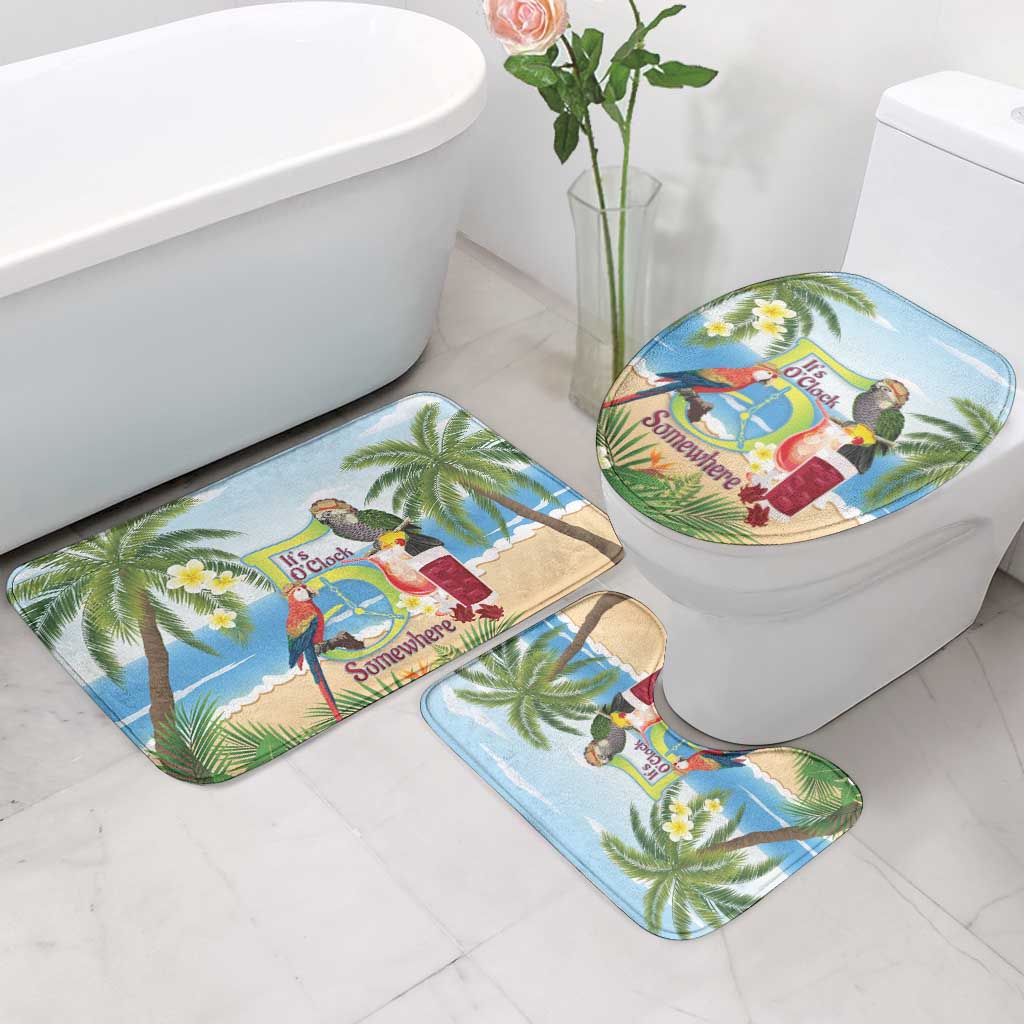 Guyana Christmas Bathroom Set Macaw Red-fan Parrot Tropical Vibes - Wonder Print Shop