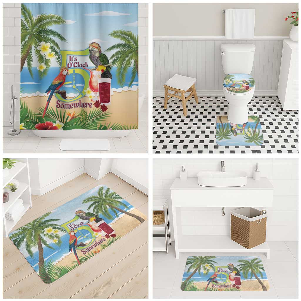 Guyana Christmas Bathroom Set Macaw Red-fan Parrot Tropical Vibes - Wonder Print Shop