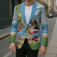 Guyana Christmas Blazer Macaw Red-fan Parrot Tropical Vibes - Wonder Print Shop