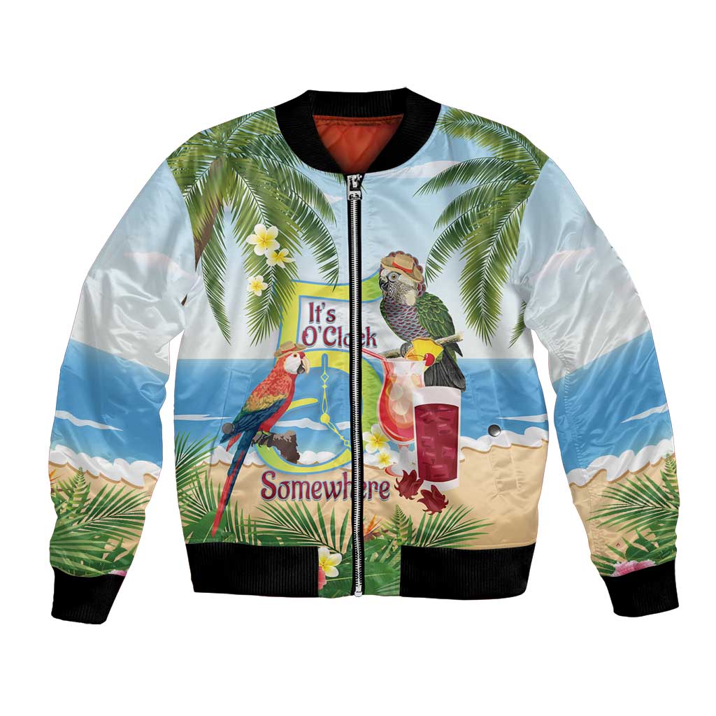 Guyana Christmas Bomber Jacket Macaw Red-fan Parrot Tropical Vibes - Wonder Print Shop