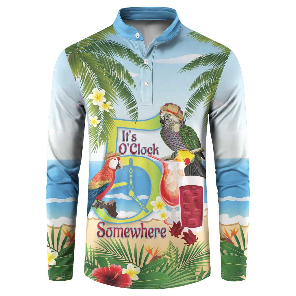 Guyana Christmas Button Sweatshirt Macaw Red-fan Parrot Tropical Vibes - Wonder Print Shop