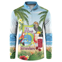 Guyana Christmas Button Sweatshirt Macaw Red-fan Parrot Tropical Vibes - Wonder Print Shop