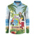 Guyana Christmas Button Sweatshirt Macaw Red-fan Parrot Tropical Vibes - Wonder Print Shop