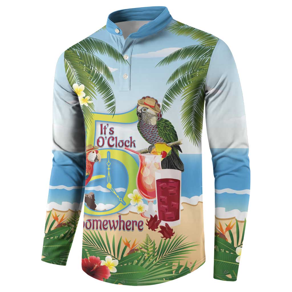 Guyana Christmas Button Sweatshirt Macaw Red-fan Parrot Tropical Vibes - Wonder Print Shop