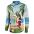 Guyana Christmas Button Sweatshirt Macaw Red-fan Parrot Tropical Vibes - Wonder Print Shop