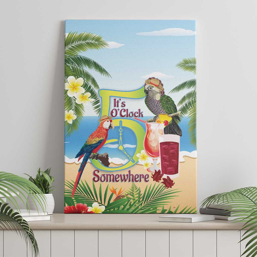 Guyana Christmas Canvas Wall Art Macaw Red-fan Parrot Tropical Vibes - Wonder Print Shop