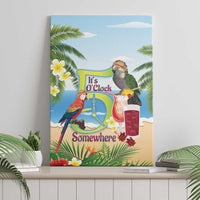 Guyana Christmas Canvas Wall Art Macaw Red-fan Parrot Tropical Vibes - Wonder Print Shop