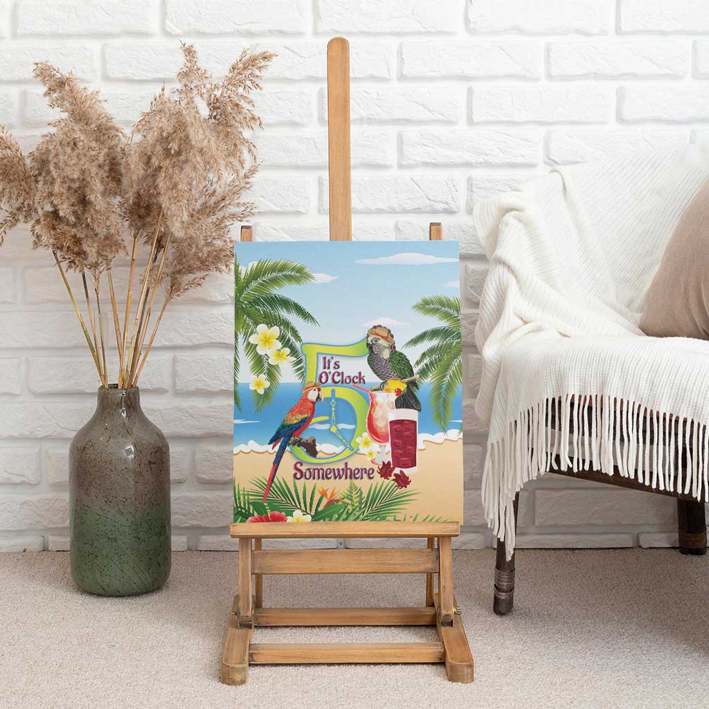 Guyana Christmas Canvas Wall Art Macaw Red-fan Parrot Tropical Vibes - Wonder Print Shop