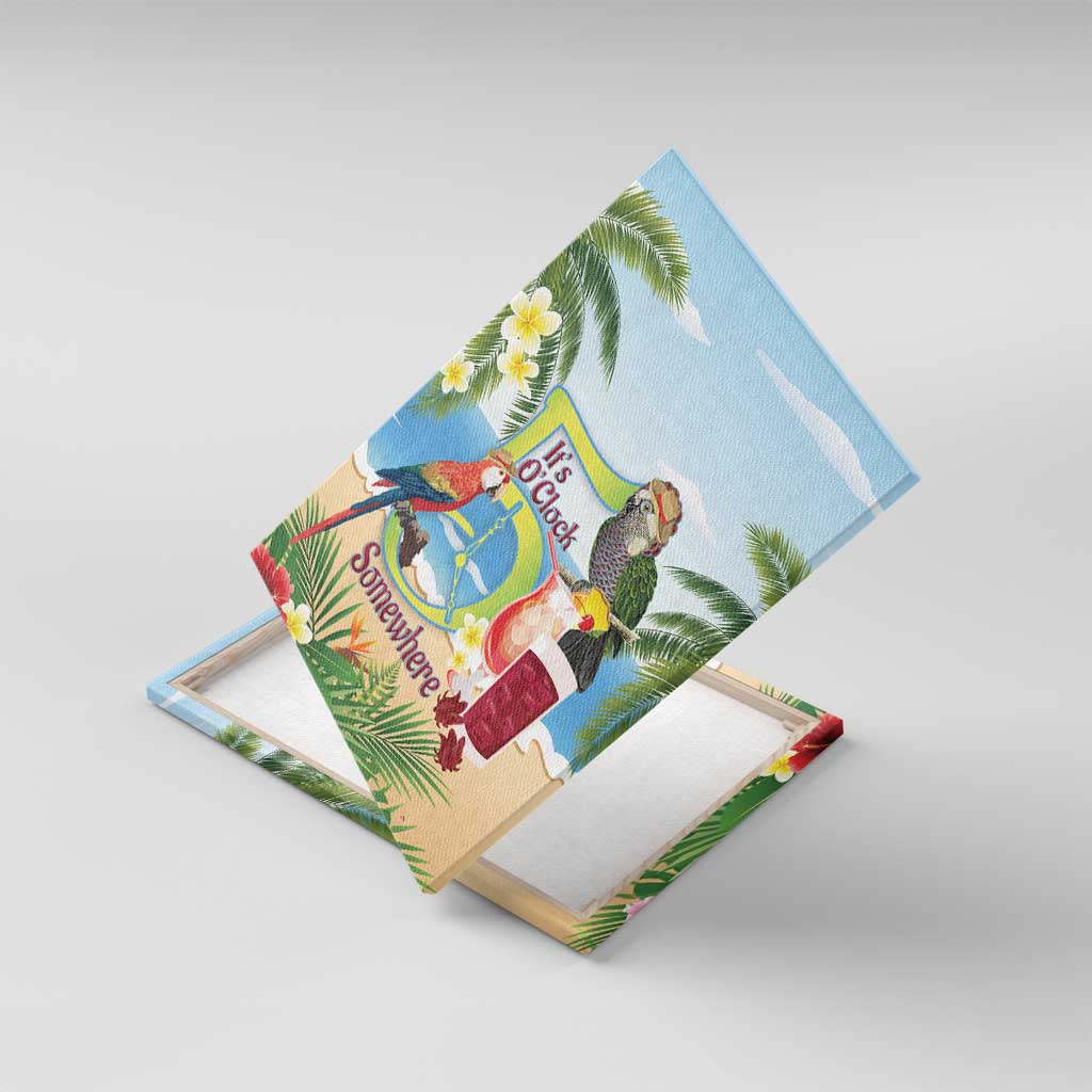 Guyana Christmas Canvas Wall Art Macaw Red-fan Parrot Tropical Vibes - Wonder Print Shop