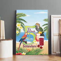 Guyana Christmas Canvas Wall Art Macaw Red-fan Parrot Tropical Vibes - Wonder Print Shop