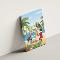 Guyana Christmas Canvas Wall Art Macaw Red-fan Parrot Tropical Vibes - Wonder Print Shop