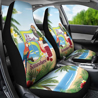Guyana Christmas Car Seat Cover Macaw Red-fan Parrot Tropical Vibes - Wonder Print Shop