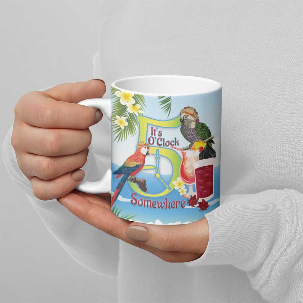 Guyana Christmas Ceramic Mug Macaw Red-fan Parrot Tropical Vibes - Wonder Print Shop