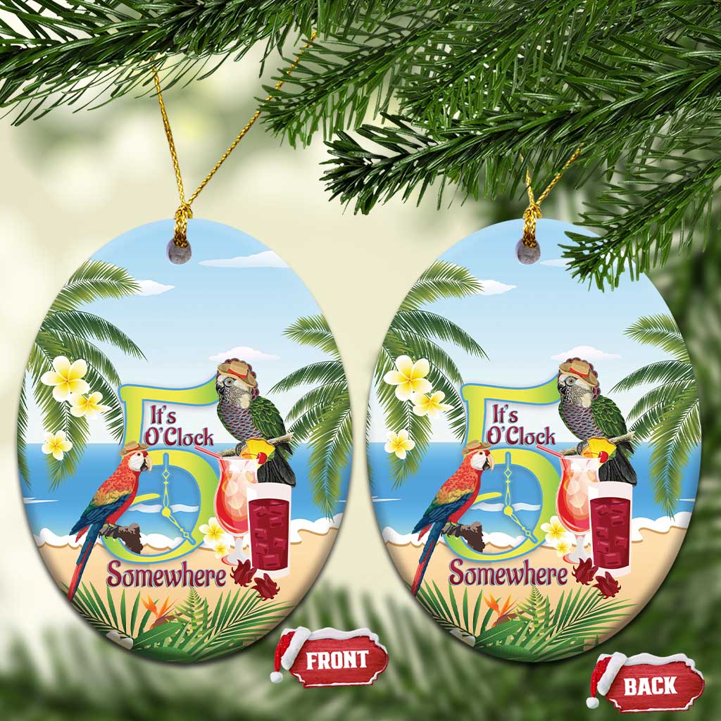 Guyana Christmas Ceramic Ornament Macaw Red-fan Parrot Tropical Vibes - Wonder Print Shop