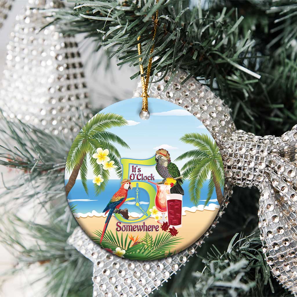 Guyana Christmas Ceramic Ornament Macaw Red-fan Parrot Tropical Vibes - Wonder Print Shop