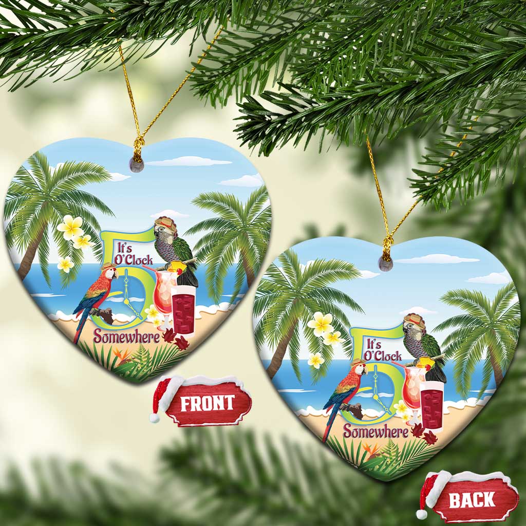 Guyana Christmas Ceramic Ornament Macaw Red-fan Parrot Tropical Vibes - Wonder Print Shop